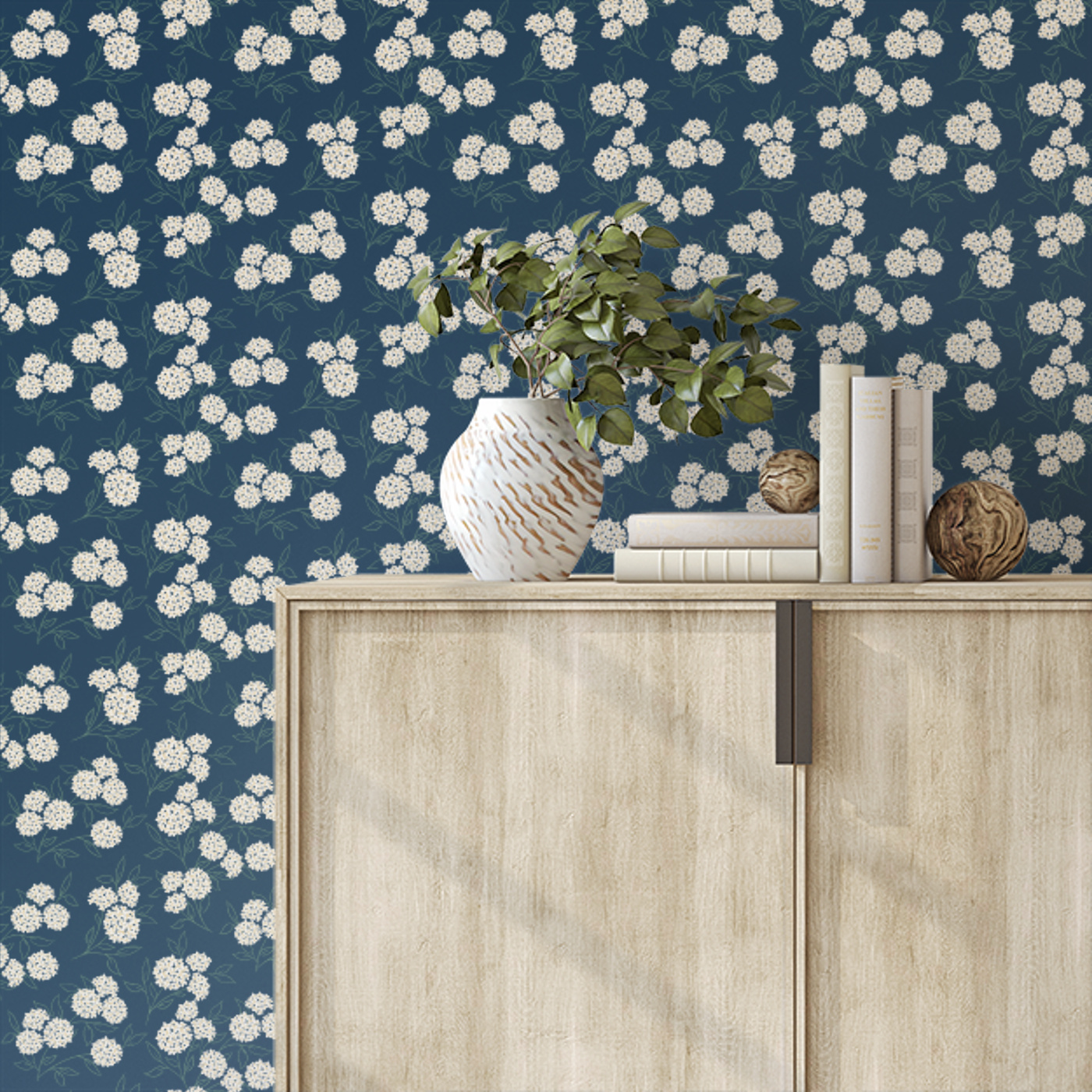 Hydrangea Bouquet Peel And Stick Removable Wallpaper | Love vs. Design